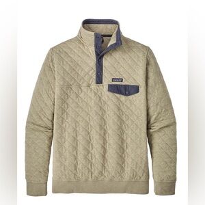 Patagonia Quilted Snap-T Pullover Men’s M – Gray-Beige w/ Navy Accents